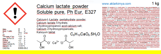 Kalsiyum Laktat   E-327     [Chem.Pure] -     1 kg. ürün görseli